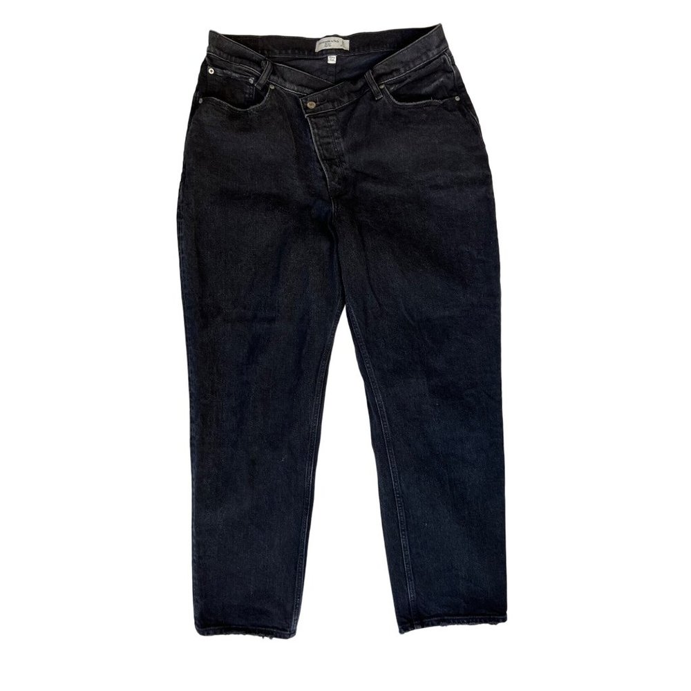 Abercrombie and Fitch the dad high rise criss cross curve love black size 32